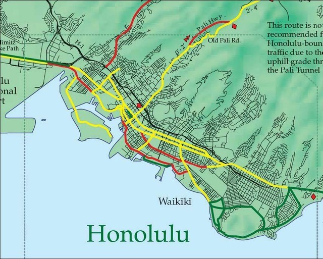 Honolulu: DOT Bike Map 