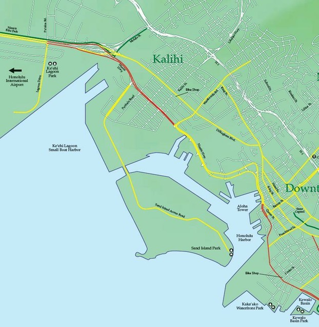 Honolulu Harbor to Airport Detail